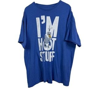 Disney Frozen Olaf I'm Hot Stuff Blue Men's Graphic Tee Size 2XL